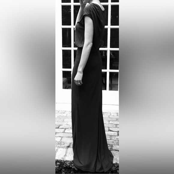 CROP David Peck long purple gown size L can be worn backward - Picture 7 of 8